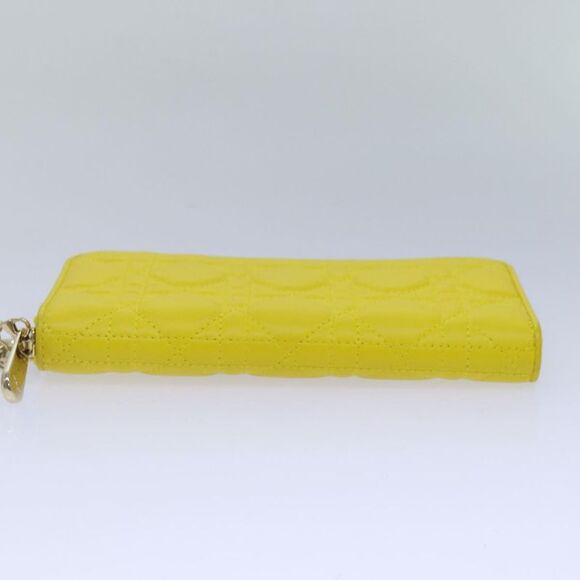 Dior Cannage Lady Yellow Leather Wallet (Pre-Owned) - Picture 3 of 16